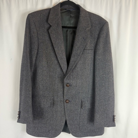 WFF -WM F FARAH - MEN'S VINTAGE BROWN 100% WOOL BLAZER JACKET -SIZE:38R